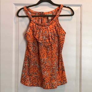 Banana Republic orange print sleeveless top